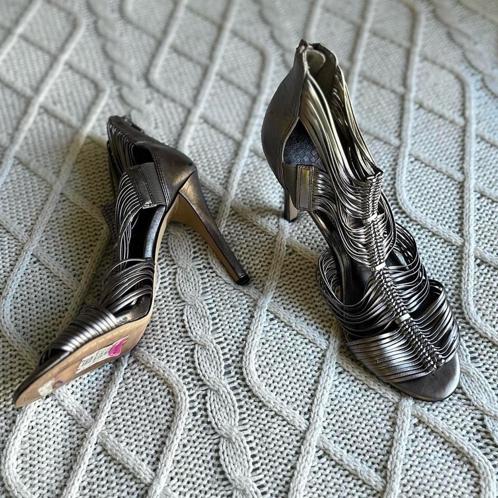 vince camuto metallic gladiator heels